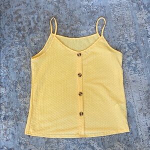 Yellow Faux Button-Down Women's Top
